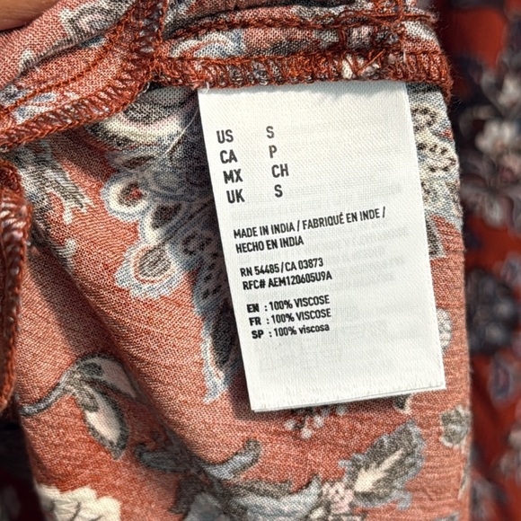 American Eagle Outfitters Red and White Floral boho western Romper - small - Picture 7 of 8